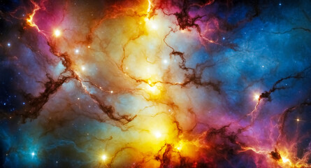 Wall Mural - cosmic nebula with bright stars