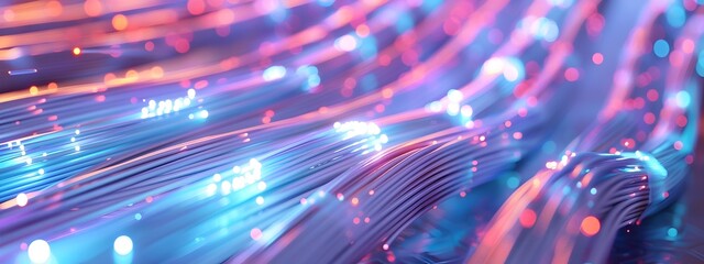 Poster - Fiber Optic Cable Infrastructure 3D Rendered Digital Network Telecommunication Technology Background