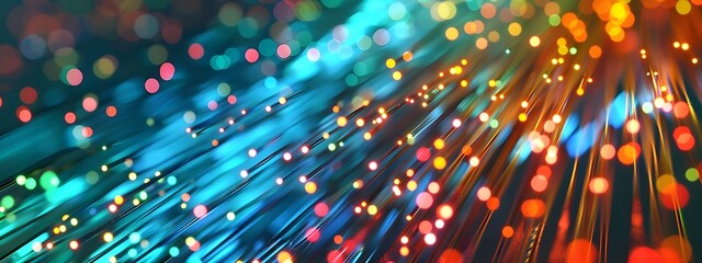 Poster - Dynamic 3D Render of Fiber Optic Data Transfer Concept