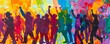 © nunoi - Inspirational Labor Day rights scene with workers rallying for equal rights, colorful and impactful