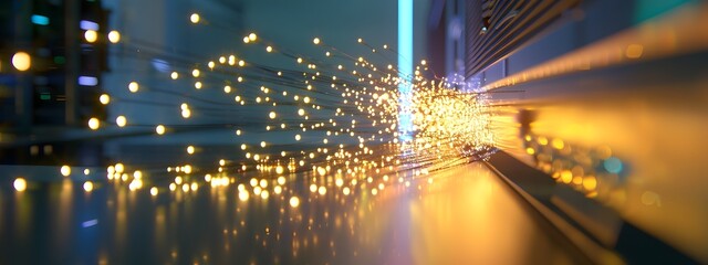 Poster - Fiber Optic Network Reliability Test 3D Rendered Visualization of Connectivity and Digital
