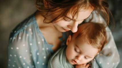 Canvas Print - The Mother and Baby Embrace