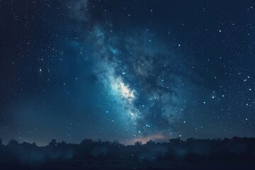 Wall Mural - Night sky with galactic background