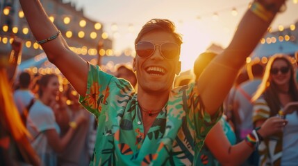 Poster - The excited man at party