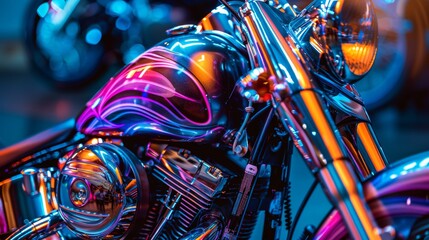 Rev Up Your Business Custom Motorcycle Paint Shop Transforms Bikes with Vibrant Airbrushed Colors and Blank Business Cards