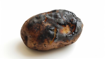 Wall Mural - burnt potato Isolated on white background