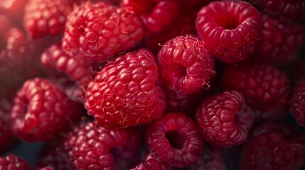 Wall Mural - The Fresh Raspberries Closeup