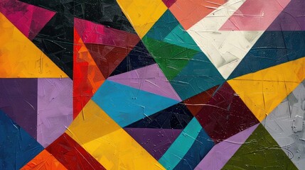 Modern abstract painting in multiple colors with geometric pattern ideal for art backgrounds