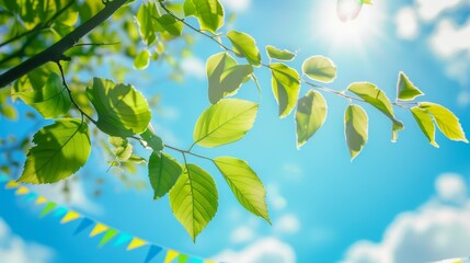 Poster - The green leaves in sunlight