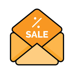 Poster - Email discount icon, vector illustration, filled style, best used for web