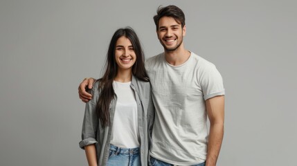 Canvas Print - The smiling couple together