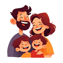 Wall Mural - Happy parents with two kids