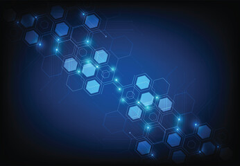 Poster - abstract science template. technology lines and dots connection background. wallpaper or banner with