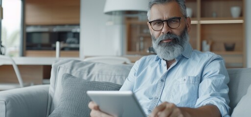 Poster - The man with tablet