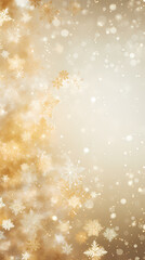 Wall Mural - Abstract background with golden glitter and snowflakes