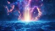 © kazitafahnizeer - Divine fantasy sky and sun flat design front view celestial theme vivid , god believe freedom concept