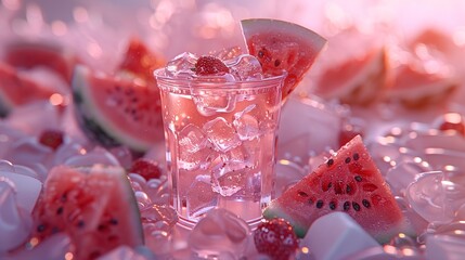 Wall Mural - strawberry in glass