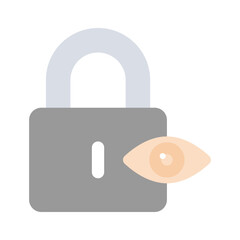 Wall Mural - An eye with padlock showing icon of security monitoring, ready to use vector