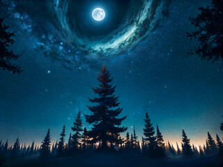 Wall Mural - night sky with stars