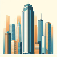 skyscraper office building abstract backgrounds illustration