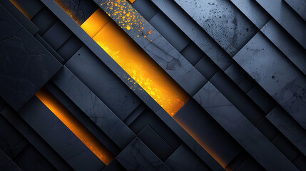 Poster - Dark Textured Abstract Background With Golden Glow and Geometric Shapes Wallpaper Design