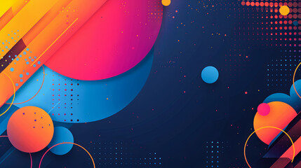 Poster - Abstract, Geometric, Modern, Colorful Background with Circles and Gradient Design, Perfect for Websites, Presentations, and Social Media Graphics.