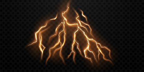 Wall Mural - lightning light effect background realistic flash with lightning electric explosion vector illustrat