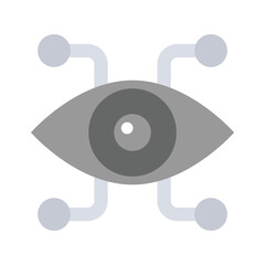 Wall Mural - Mechanical eye vector, artificial intelligence icon design
