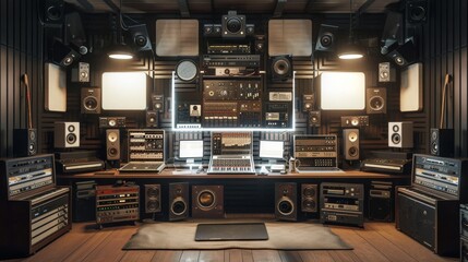 Wall Mural - Premium Audio Studio Professional Equipment Creative Potential