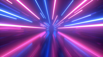 Aufkleber - Dynamic tunnel effect created by vibrant blue and pink neon lights
