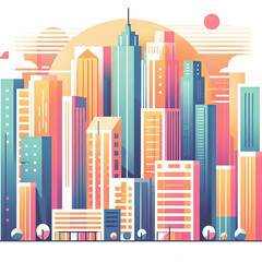 skyscraper office building abstract backgrounds illustration