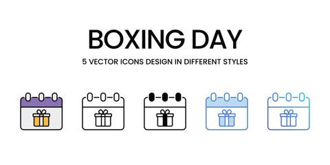 Poster - Boxing Day icons vector set stock illustration.