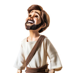 Wall Mural - Jesus action figure in 3d style with transparent. clip art.