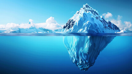 Aufkleber - Tranquil view of a majestic iceberg mirrored in the peaceful, azure arctic waters