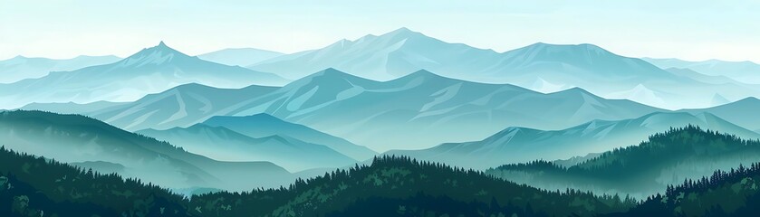 Wall Mural - a majestic mountain stands tall amidst a lush forest, under a clear blue sky