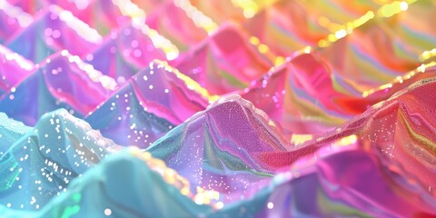 Poster - Colorful Abstract Mountain Range With Shimmering Peaks
