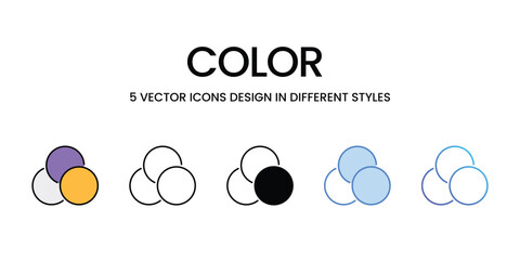 Canvas Print - Color icons vector set stock illustration.