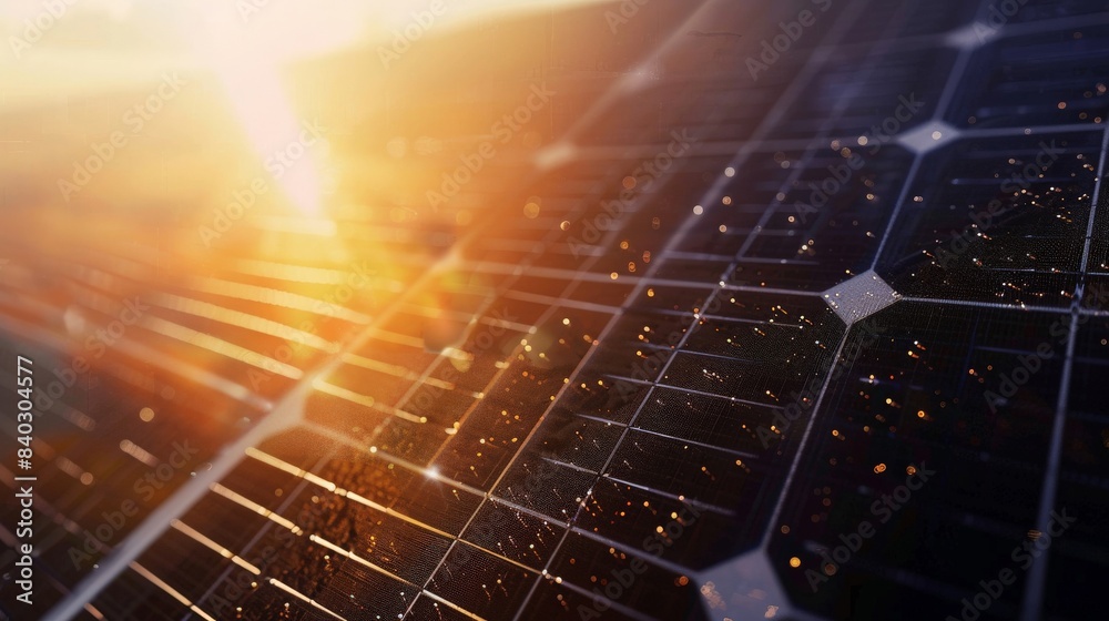 Sunshine Ripples Solar Solar panels with sunbeams reflecting off the surface, highlighting the ...