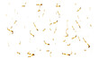© Ahmad Araf - Golden glitter confetti falling down on transparent background. Vector illustration.