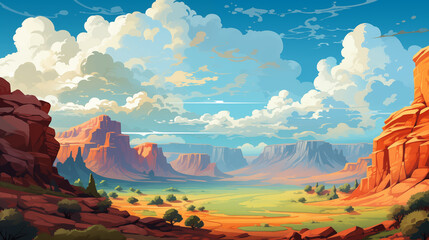 Wall Mural - Stunning Desert Landscape with Majestic Red Rock Formations