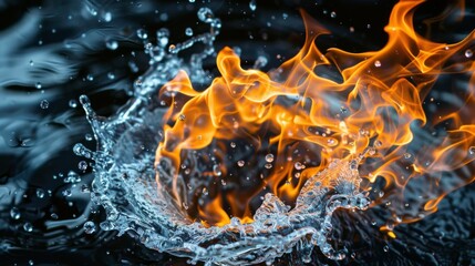 Aufkleber - An abstract shape combining flame and water