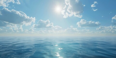 A vast expanse of calm, blue water with gentle ripples under the clear sky