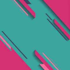 Sticker - Abstract geometric design in vibrant teal and pink tones, featuring dynamic layered patterns.