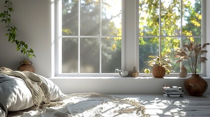 Canvas Print - bedroom with window