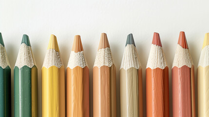 Wall Mural - A row of pencils with different colors and shades