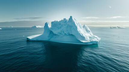 Aufkleber - Majestic iceberg floating in the calm antarctic waters under a clear sky
