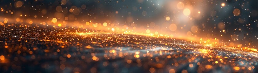 Poster - stunning abstract background with glowing light particles and bokeh effect creating a vibrant and dy