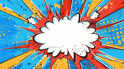 Aufkleber - Vibrant comic book style explosion background with copy space