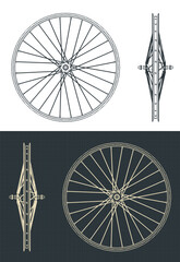 Wall Mural - Bicycle rim blueprints