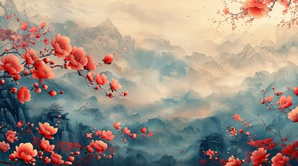 Poster - luxury oriental flower background exotic nature design for cover wall art invitation fabric poster canvas print in watercolor style.image illustration